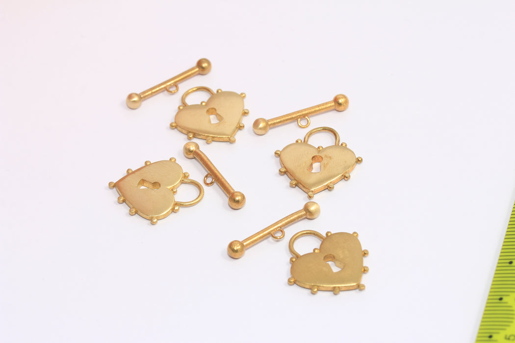 100 Pcs Reserved List heart without key hole Raw Brass cl23