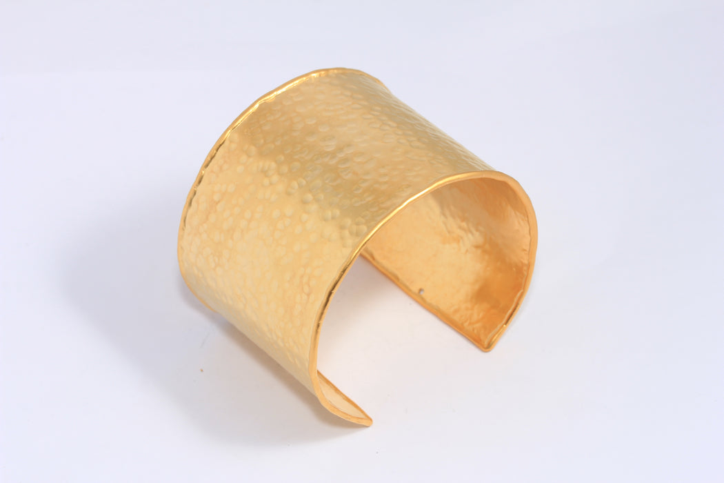 47mm 24k Matt Gold Cuff Bracelet, Handmade Domed Bracelet Bangle, CHK81-1