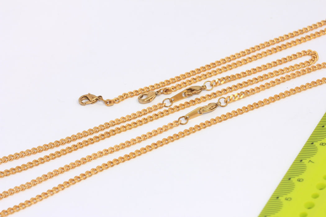 17'' 3mm Raw Brass Curb Necklace, Finished Curb Style Necklace, KPT50-3