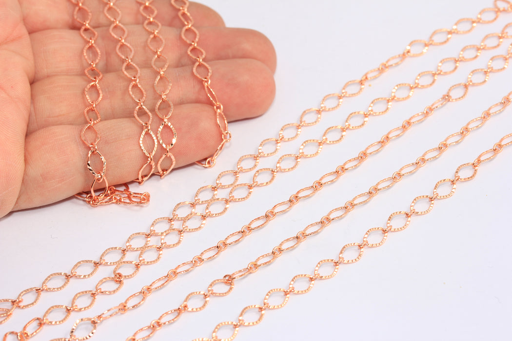 5x7mm Rose Gold Rolo Chain, Oval Link Necklace Chains, CHK581-2