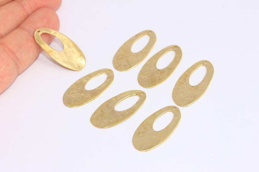 15x30mm Raw Brass Drop Charms, Drop Earring Settings, MLS847