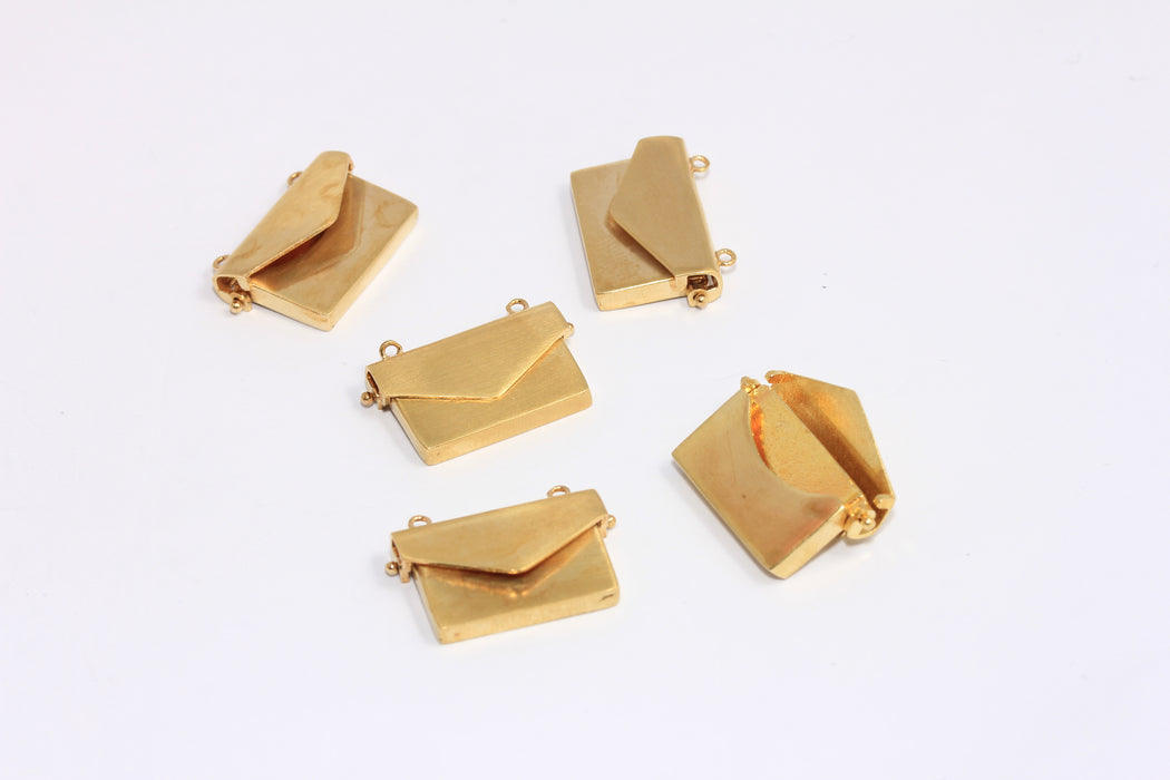 13x19mm Raw Brass Envelope Charms, Letter Envelope Pendant, CHK89-4