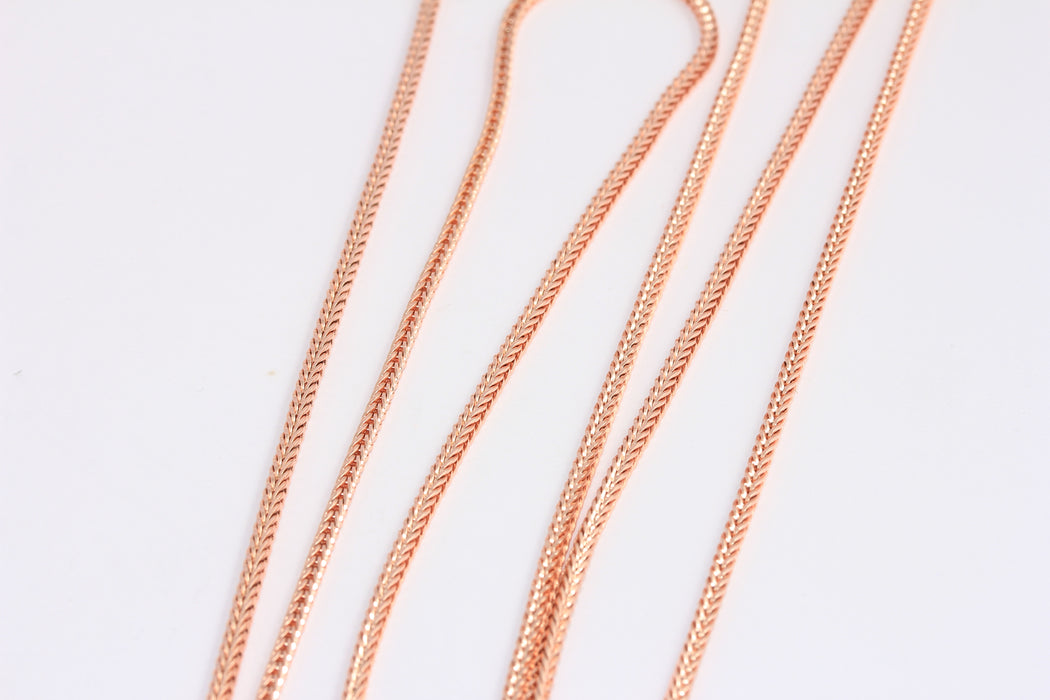 2,2mm Rose Gold Snake Chains, Rose Gold Mesh Chains, BXB222