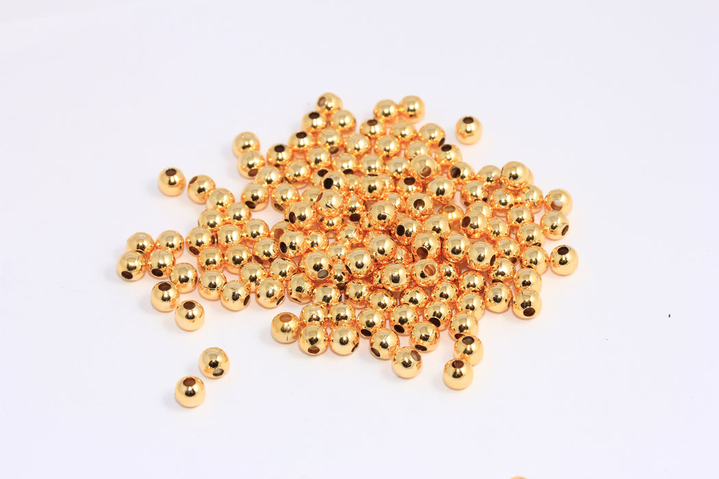 5mm Gold Tone Ball Beads, Gold Spacer Ball Beads, BXB402