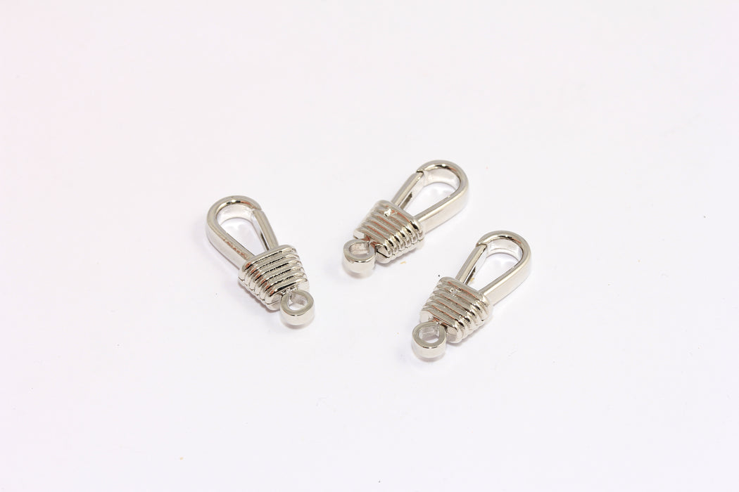 9x24mm Rhodium Plated Swivel Clasp, Lobster Carabiner Clasp, BXB154-7