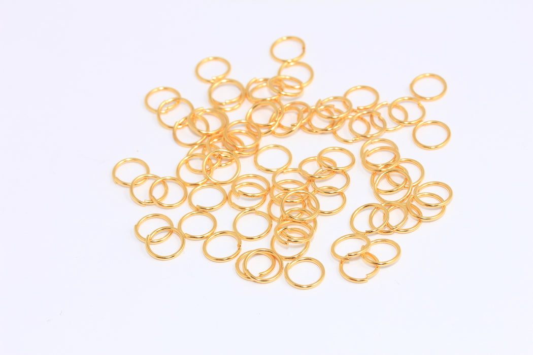 20 Ga 8mm 24k Shiny Gold Jump Rings, Gold Connector Rings, DOM29