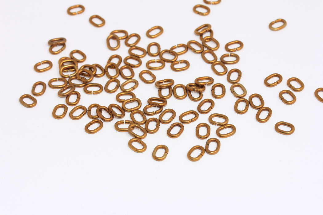 5x7mm Raw Brass Oval Jump Rings, Open Connector Rings, HLS32