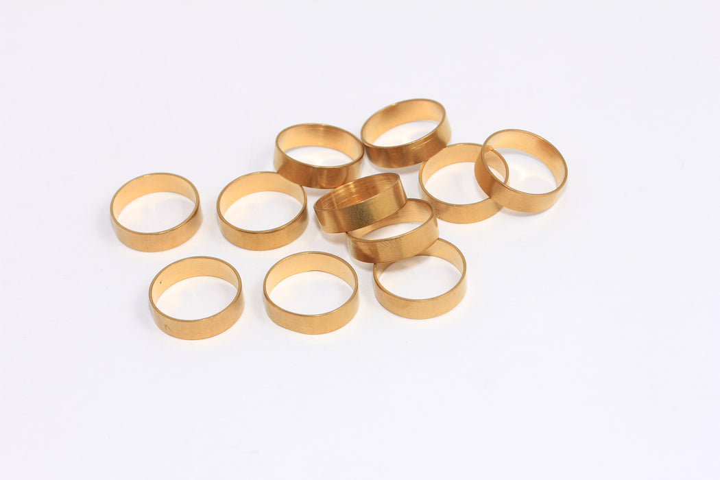 14mm Raw Brass Closed Rings, Flat Ring Charms, HLS41