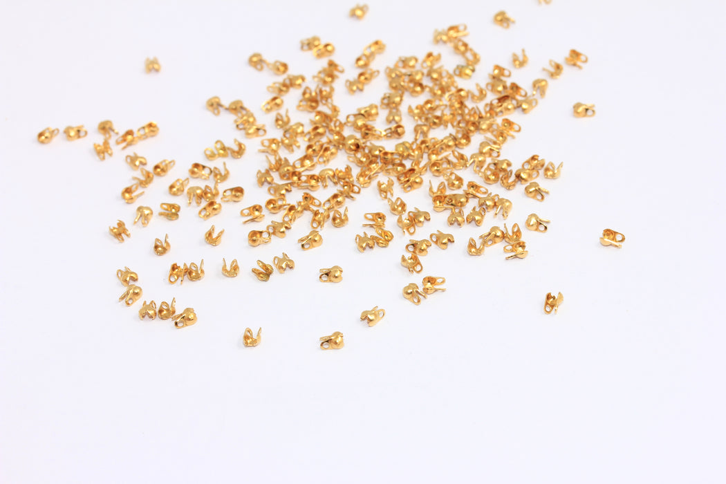 1mm Raw Brass Ball Chain Crimps, Ball Chain Connector, CR12