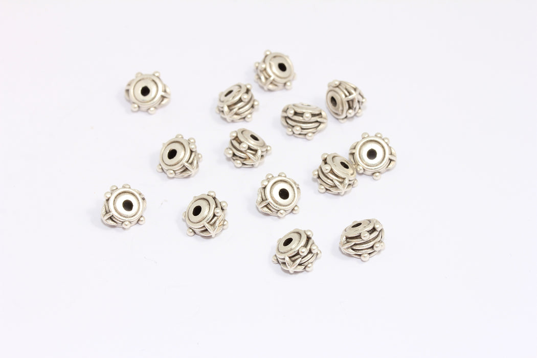 6mm Antique Silver Spacer Beads, Irregular Shape Bracelet Charms, ETS129