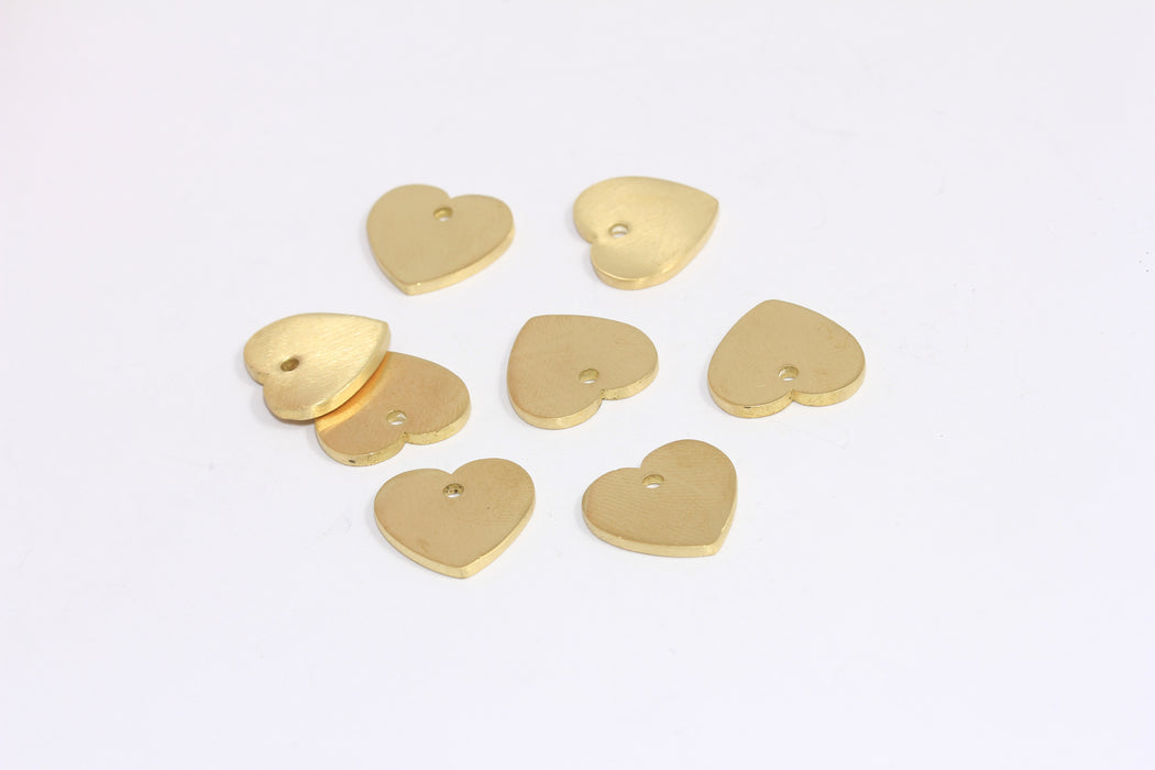 15x16mm Raw Brass Heart Charms, Heart Pendant, Stamping Blank Heart, AG62