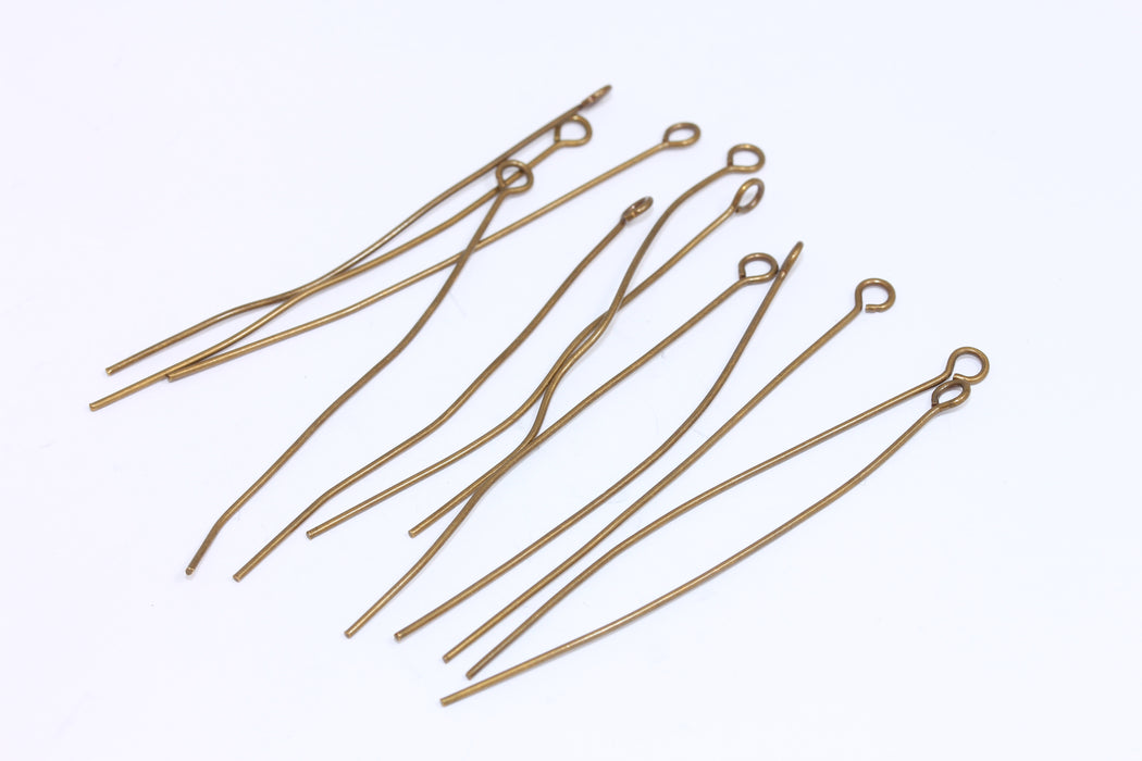 60mm Antique Bronze Eye Pin, Hoop Eye Pins, Eye Pins With Loop, DOM76