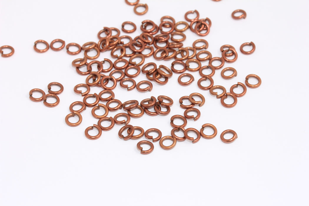 1.2x6mm Raw Copper Jump Rings, Copper Connector Open Rings, DOM62