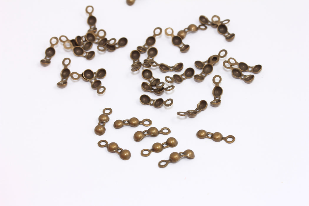 Antique Bronze Plated Crimp Beads, Fits 1mm Ball Chain, Ball Chain Clasp, DOM64