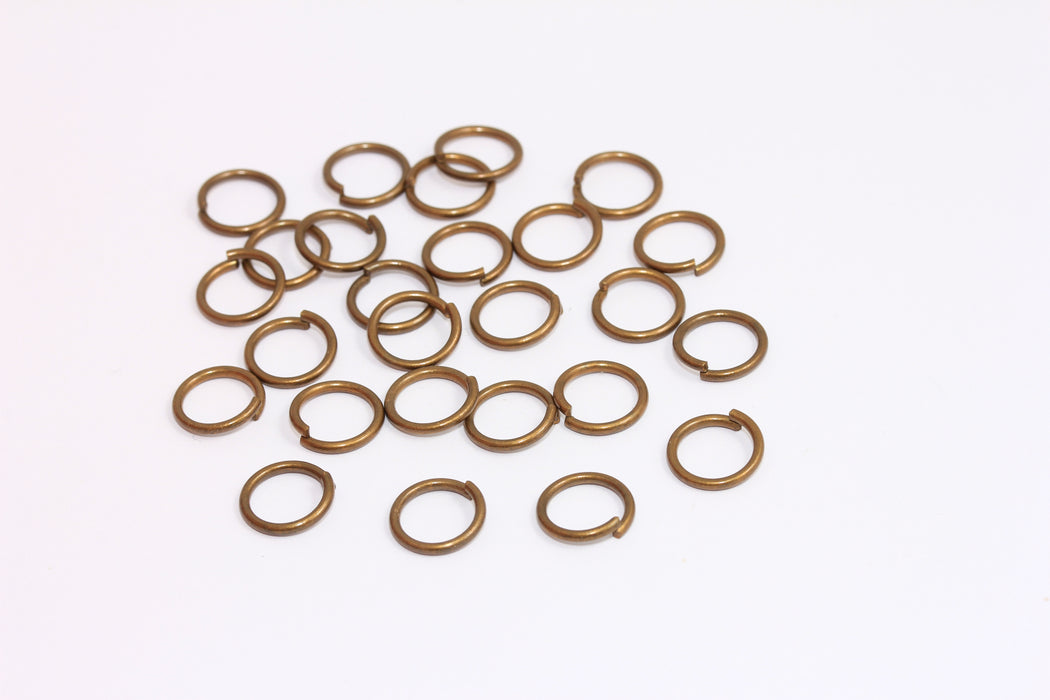 1,2x10mm Antique Bronze Plated Jump Rings, Open Ring Connectors, DOM63