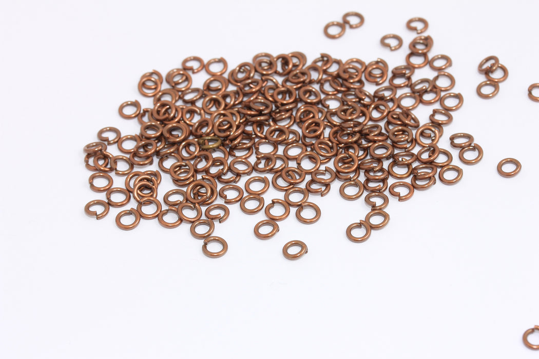 1x5mm Raw Copper Jump Rings, Connectors, Open Jump Rings, Bulk Jump Rings, DOM61