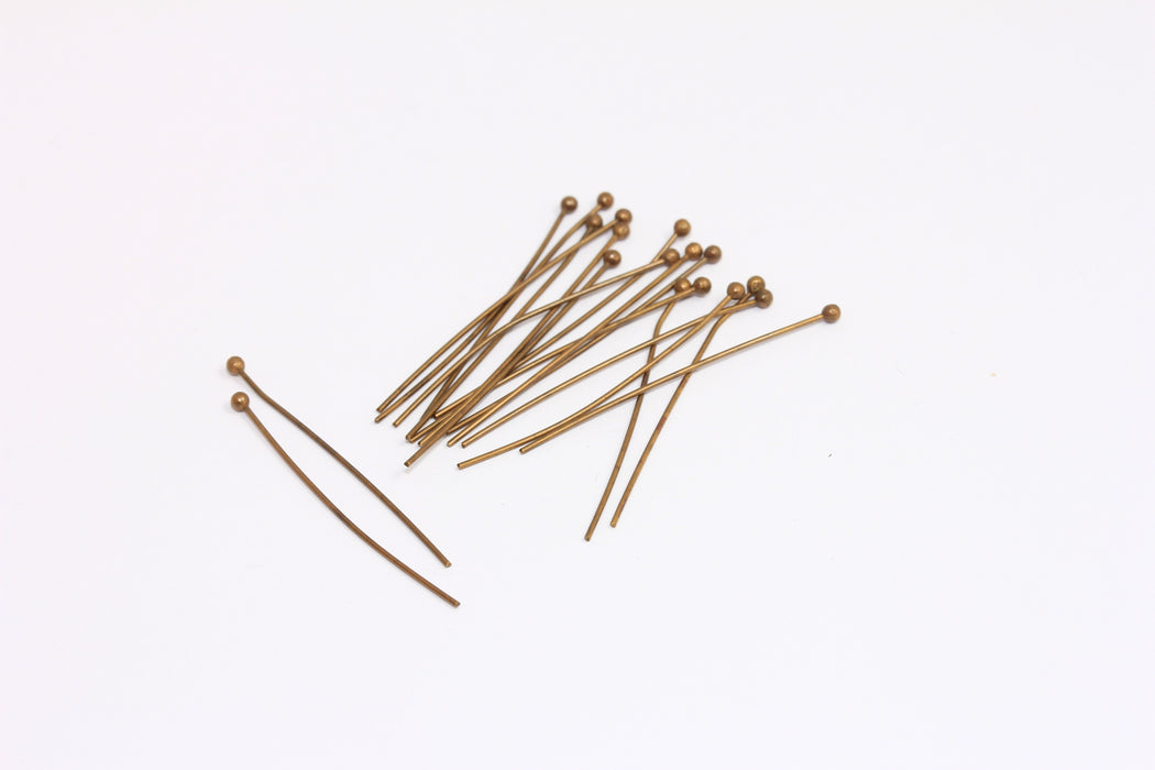 35mm Antique Bronze Head Pins, Ball Head Pins for Jewelry Beading, DOM74