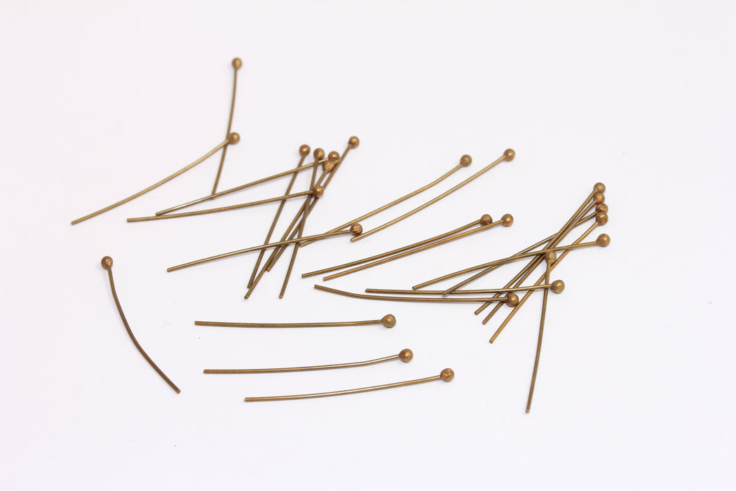 30mm Antique Bronze Head Pins, Ball Head Pins for Jewelry Beading, DOM73