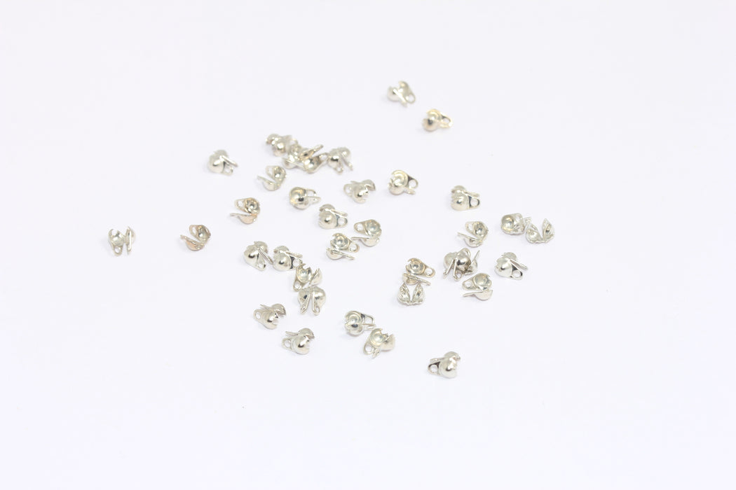 Rhodium Plated Crimp Beads, Fits 1,5mm Ball Chain, Chain Closures, CR22