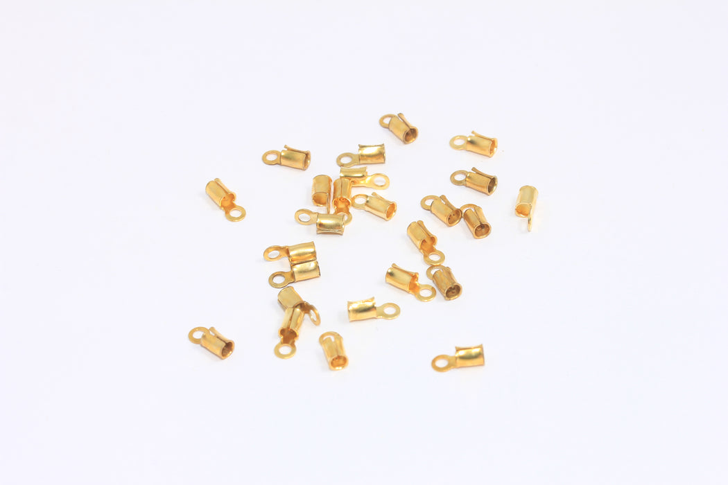 Raw Brass Tube Chain Crimps, Fits 2,2mm Chain, Tiny Chain Crimps, CR7