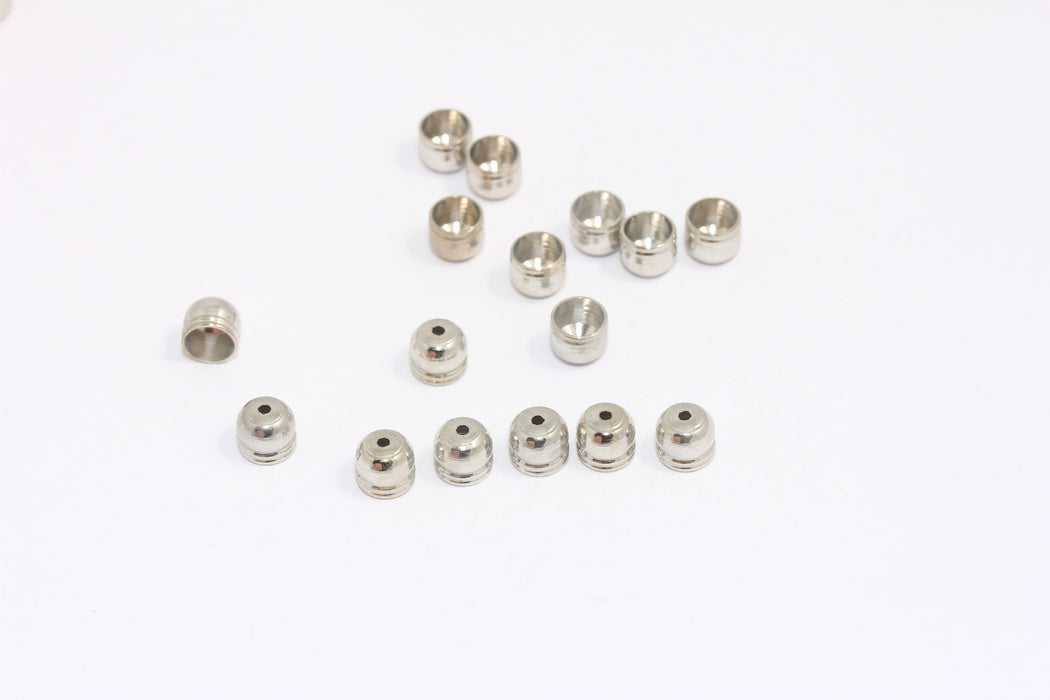 5mm Rhodium Plated End Caps, Bead Caps, Tassel End Cap, CR68