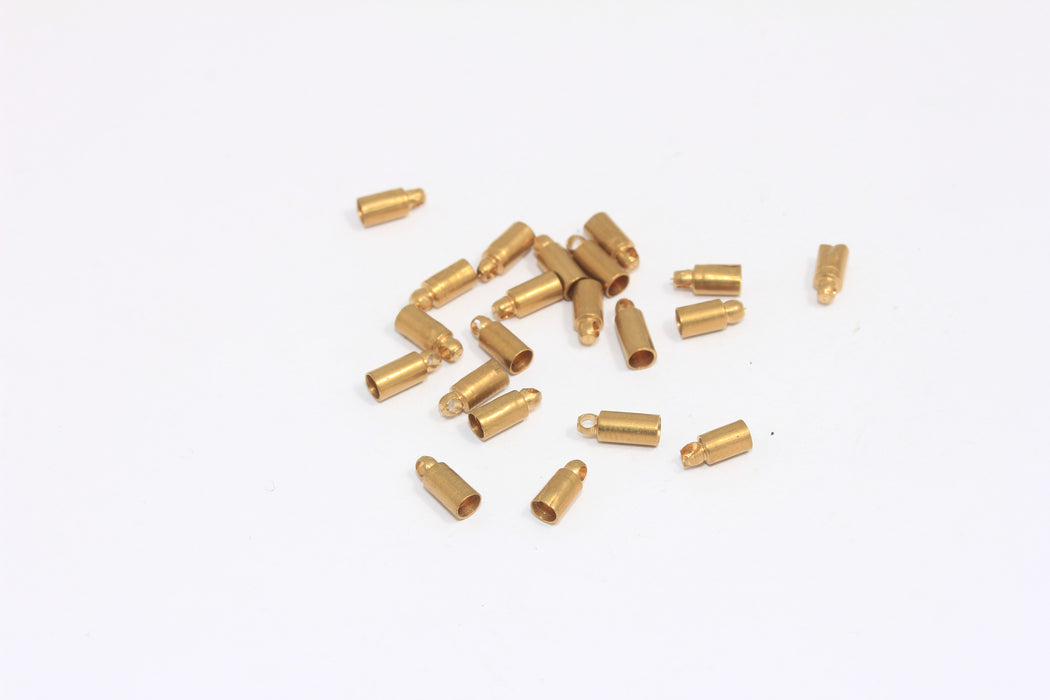 2,5x8mm Raw Brass End Caps, Inner Size 2,5mm, Bead Caps, CR20