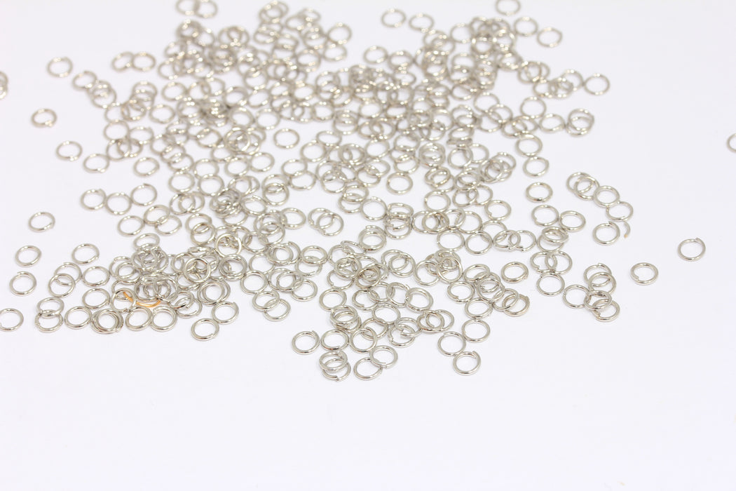 23 Ga 4mm Silver Color Jump Rings, Open Rings, Bracelet Connector Rings, CR177