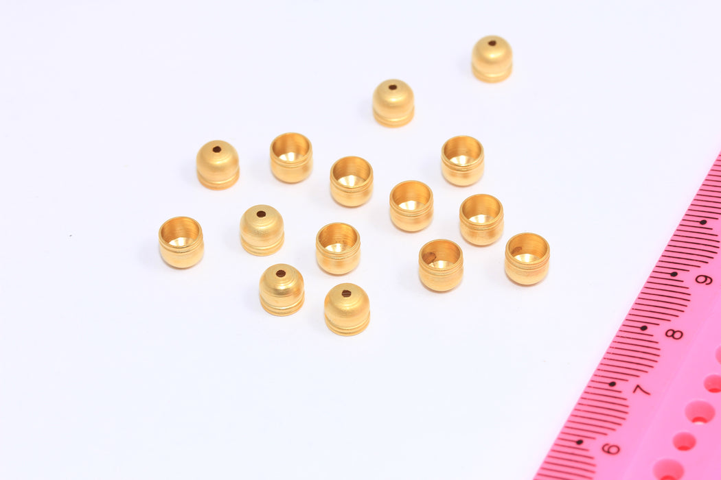 24k Matt Gold Bead Caps, Inner Size 5mm, Cord End, Tassel End Caps, BRT79