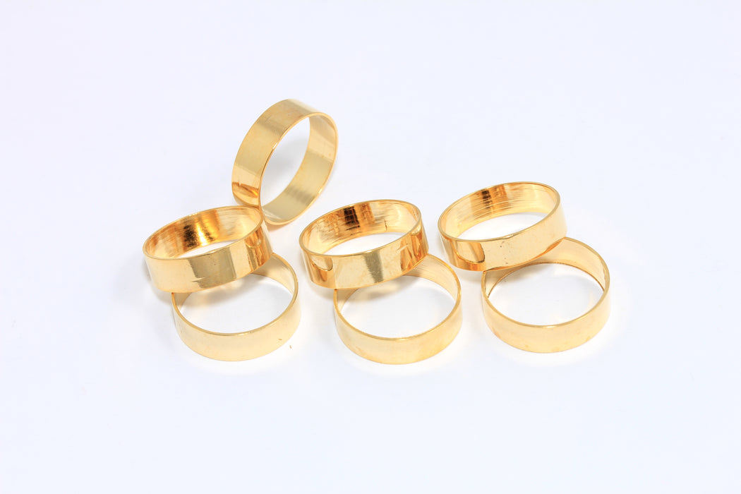 17mm Shiny Gold Closed Ring, Wide Closed Rings, Ring Connector, BRT353