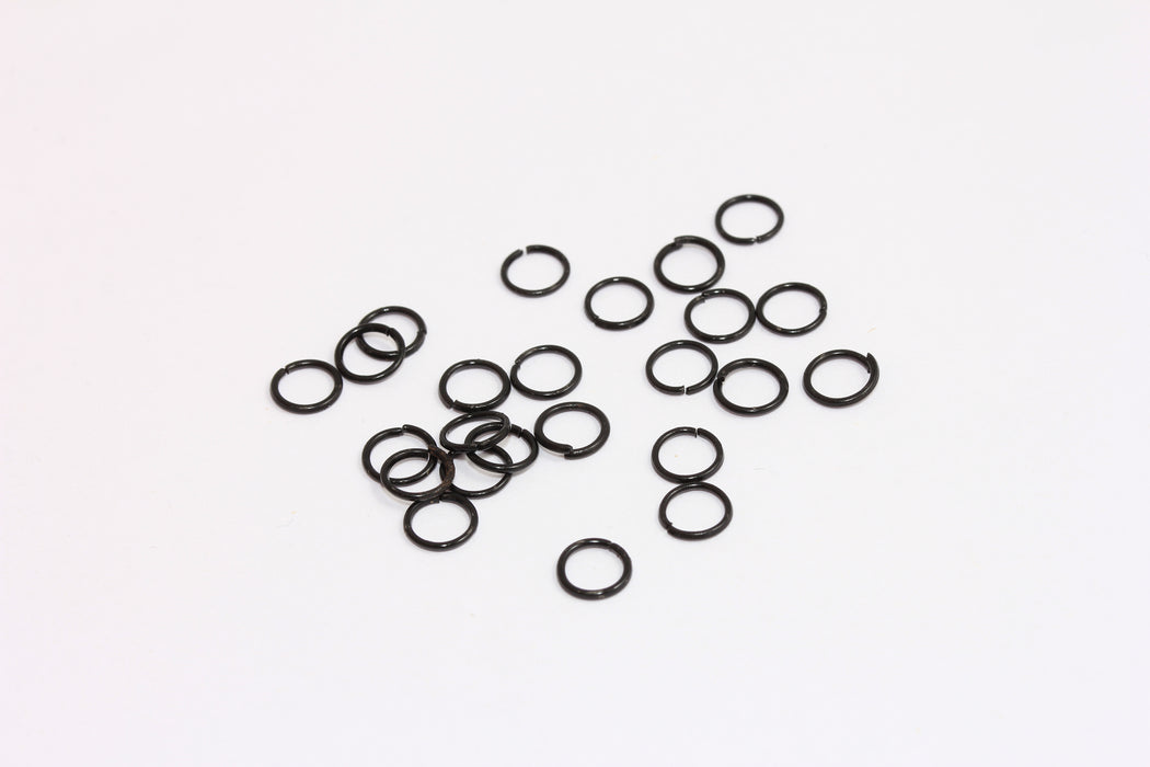 6mm Black Jump Rings, Open Jump Rings, Bracelet Connector, Jewelry Making, BRT608