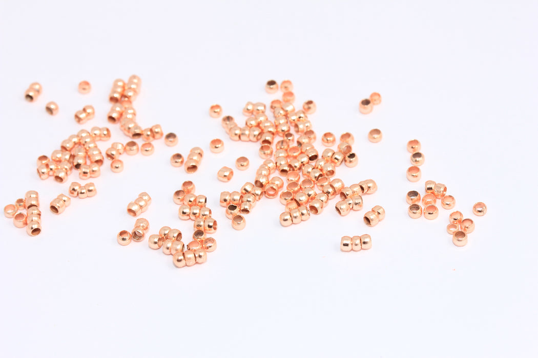 2,5mm Rose Gold Crimp Beads, Stopper Beads, Spacer Beads, ROSE391