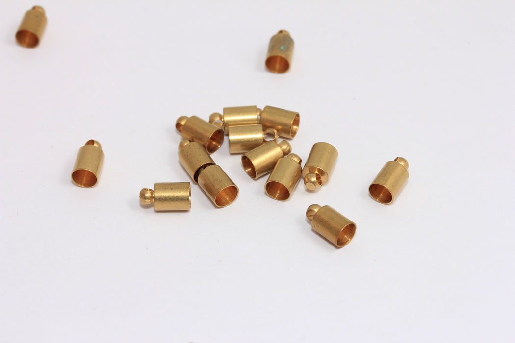 Raw Brass Bead Caps, Inner Size 4,5mm, Cord End, Cord Tip, Tassel End Caps, CLO3