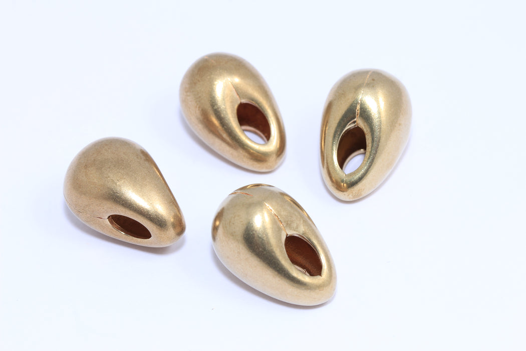 15x22mm Raw Brass Drop Beads, Ball Pendant, Teardrop Beads, Puffed Teardrop Pendant, KPT70