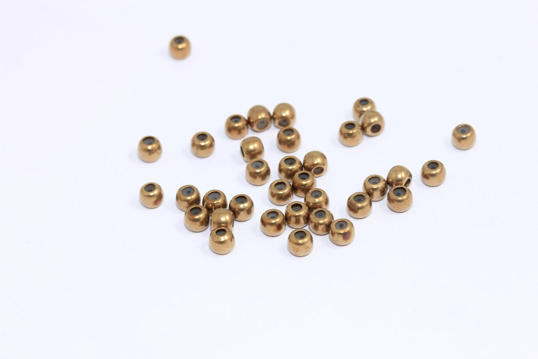 Raw Brass Rubber Stopper, Raw Brass Connector, Inner 2mm, Spacer Beads, Rubber Stoppers, CLO28