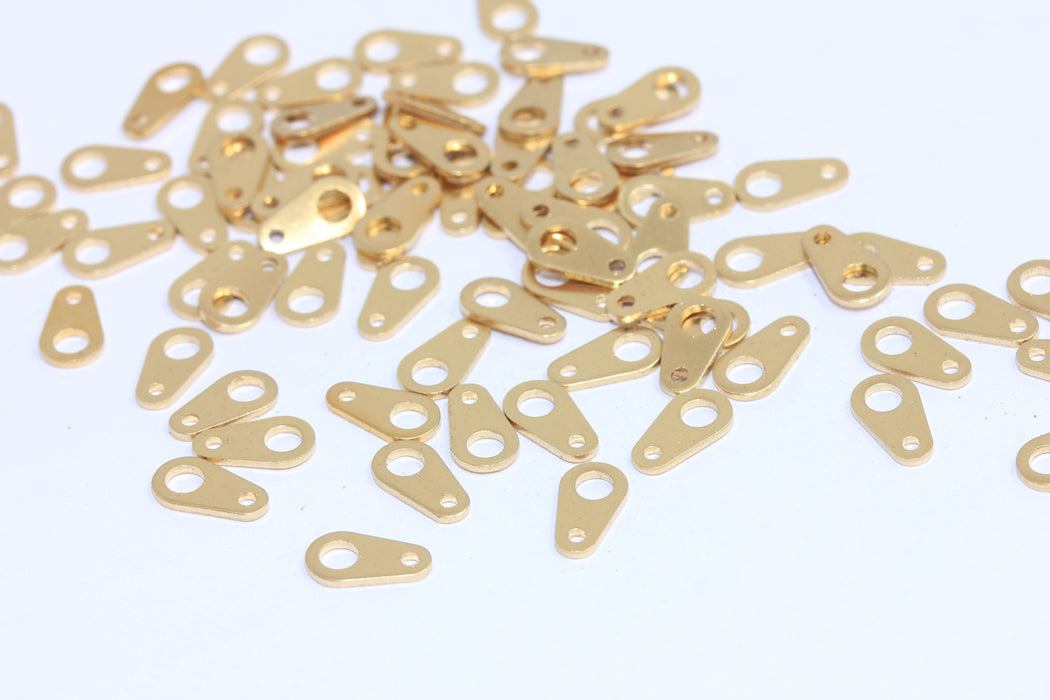 5x9mm Raw Brass Necklace Connector, Two Hole Tab Chain Connectors, Chain Tabs, BXB460