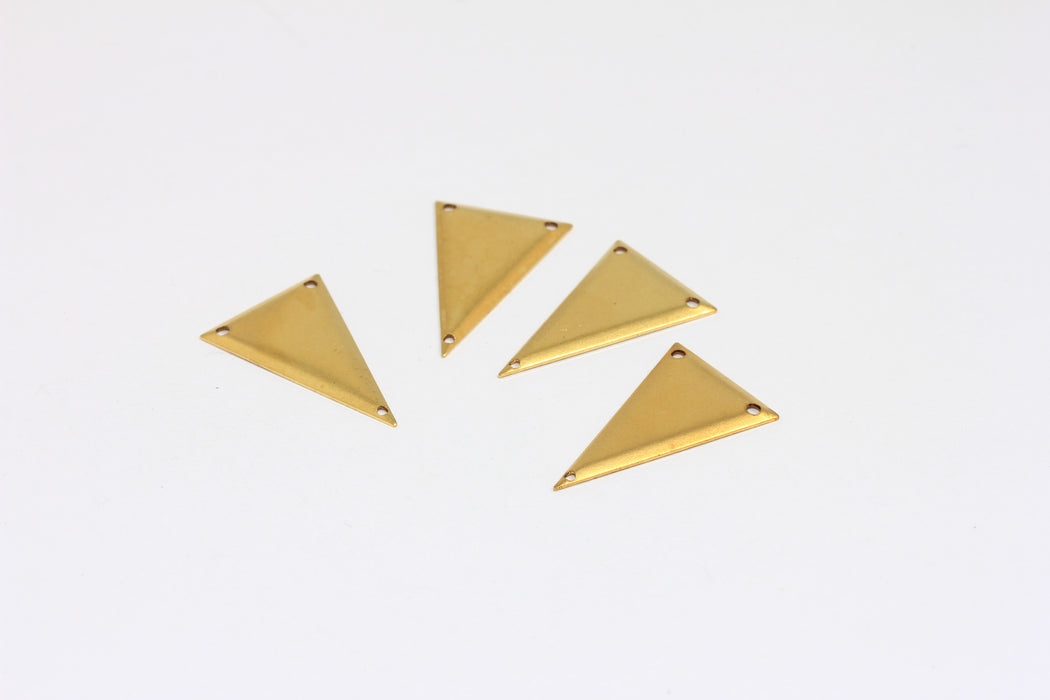 16x25mm Raw Brass Triangle Charms, Triangle Connector Pendant, 3 Holes Triangle Necklace, AE68