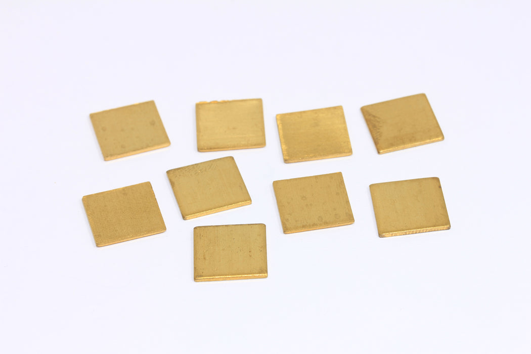 13,2mm Raw Brass Square Charms, Square Disc Beads, Stamping Blank, No Hole Square Disc, FNL96