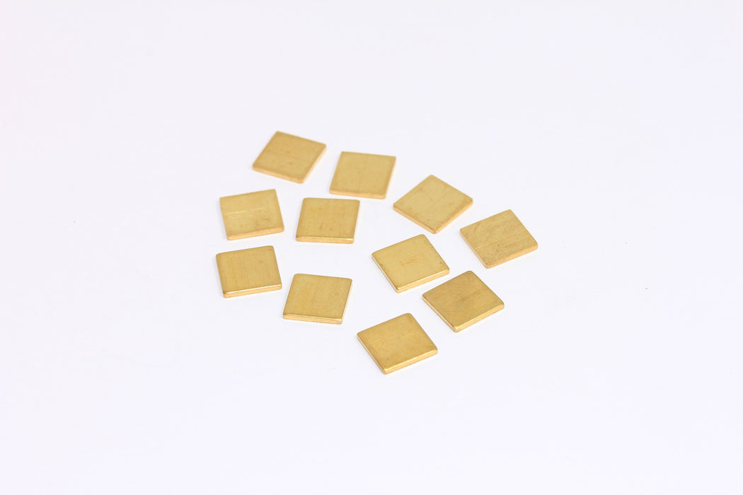 8,8mm Raw Brass Square Charms, Square Disc Beads, Stamping Blank, No Hole Square Disc, FNL98