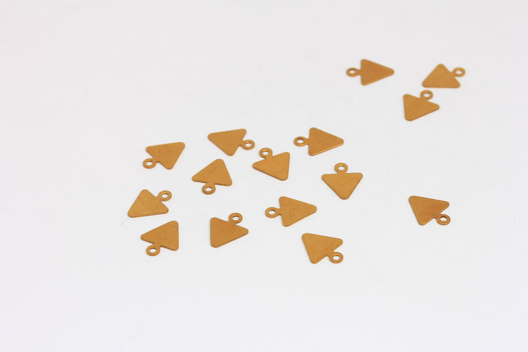 8x9mm Raw Brass Triangle Charms, Stamping Blank Charms, Mini Flat Triangle Charms, FNL53