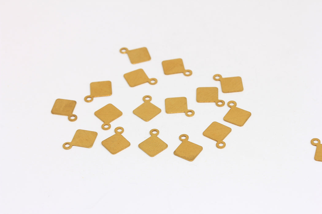 7mm Raw Brass Square Blank, Square Charms, Square Drop Disc Beads, Stamping Blank, FNL42