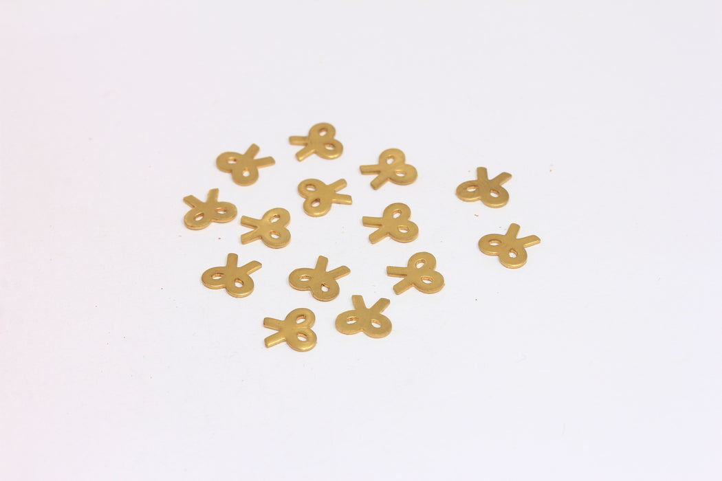 7x9mm Raw Brass Bow Charms, No Hole Bow Bracelet Charms, Cute Bow Tie Charms, FNL40