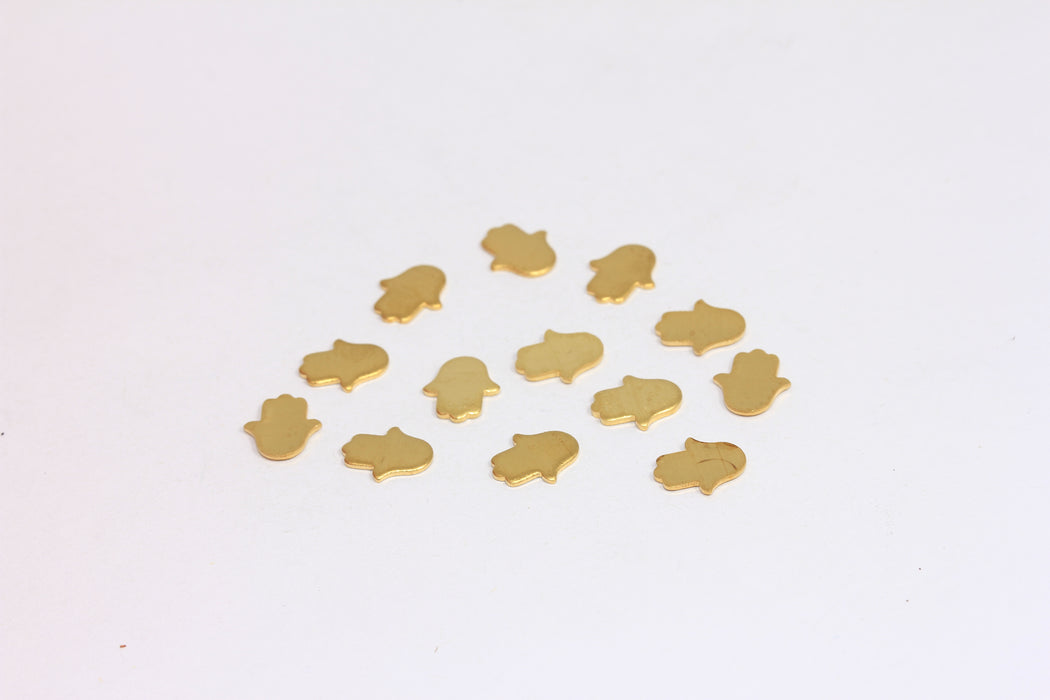 7,5x9mm Raw Brass Hamsa, Stamping Hamsa Charms, No Hole Hamsa Beads, FNL41