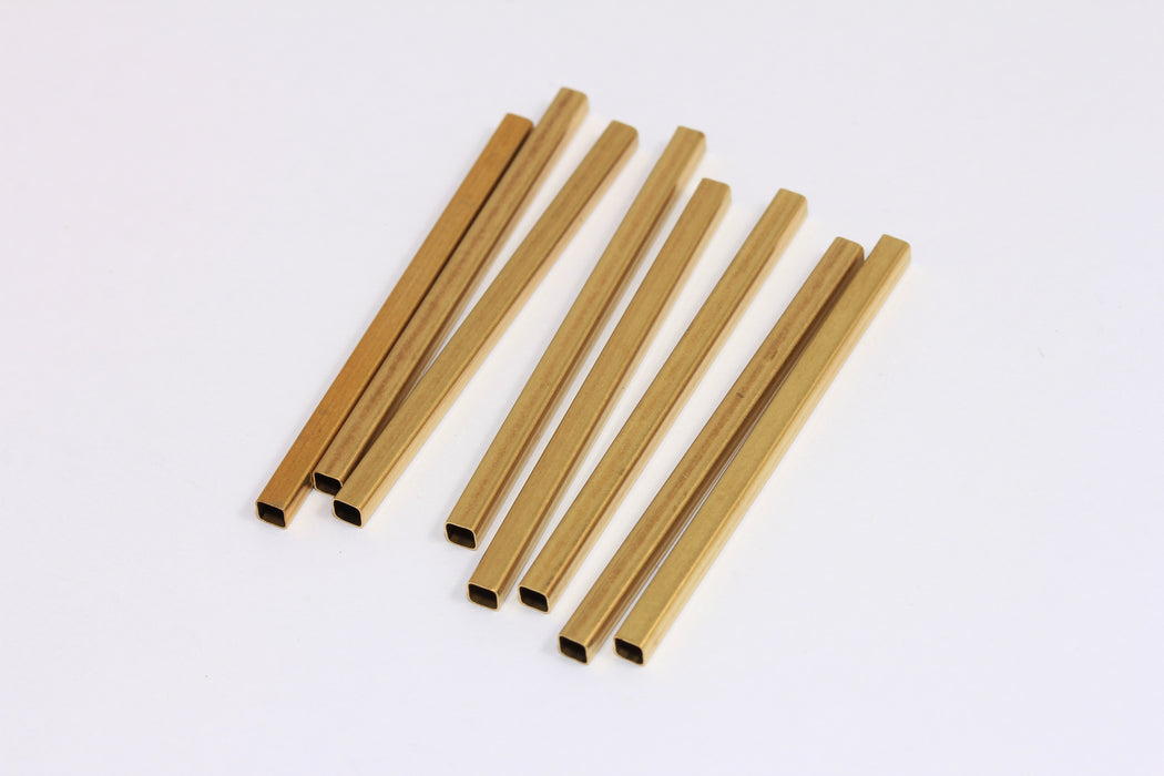 3x50mm Raw Brass Square Tubes, Tubes Charms, Bracelet Connector, TBP11