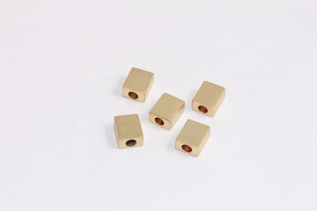 8x10mm Raw Brass Square Charms, Industrial Tube Beads, Solid Brass Tubes, TBP19