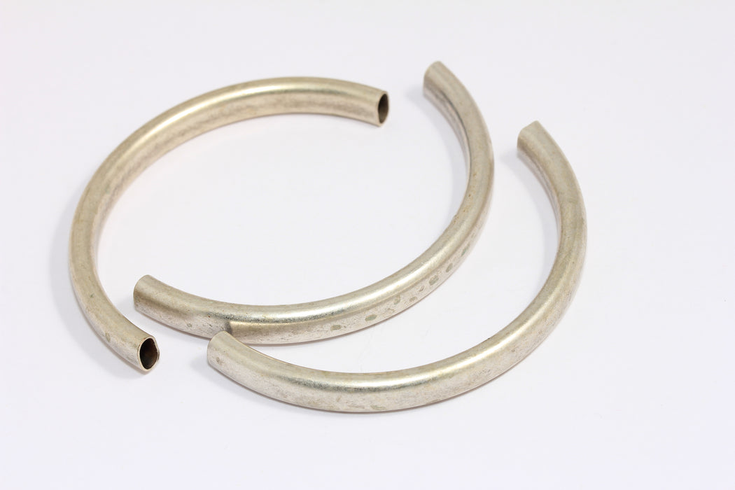 7x70mm Antique Silver Curved Tubes, Tube Charms, Round Curved Tubes, Tube Necklace, CHK26-2