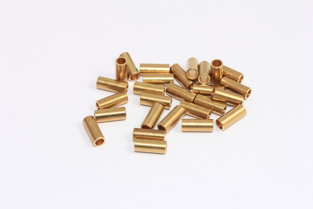 4x10mm Raw Brass Tube Beads, Tube Charms, Round Spacer Tube Beads, Bracelet Tubes, MLS1088