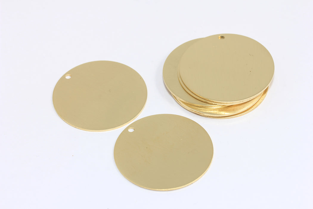 32mm Raw Brass Round Charms, Round Disc, Personalized Disc, Stamping Tag, Raw Brass Coins, AE268