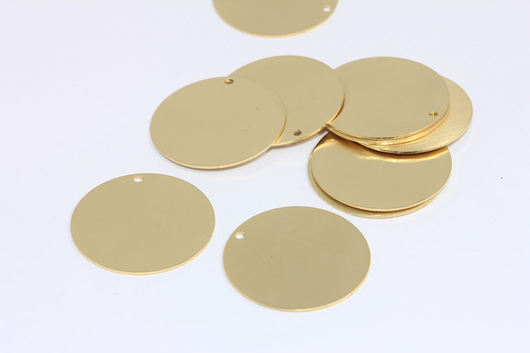 32mm Raw Brass Round Charms, Round Disc, Personalized Disc, Stamping Tag, Raw Brass Coins, AE268