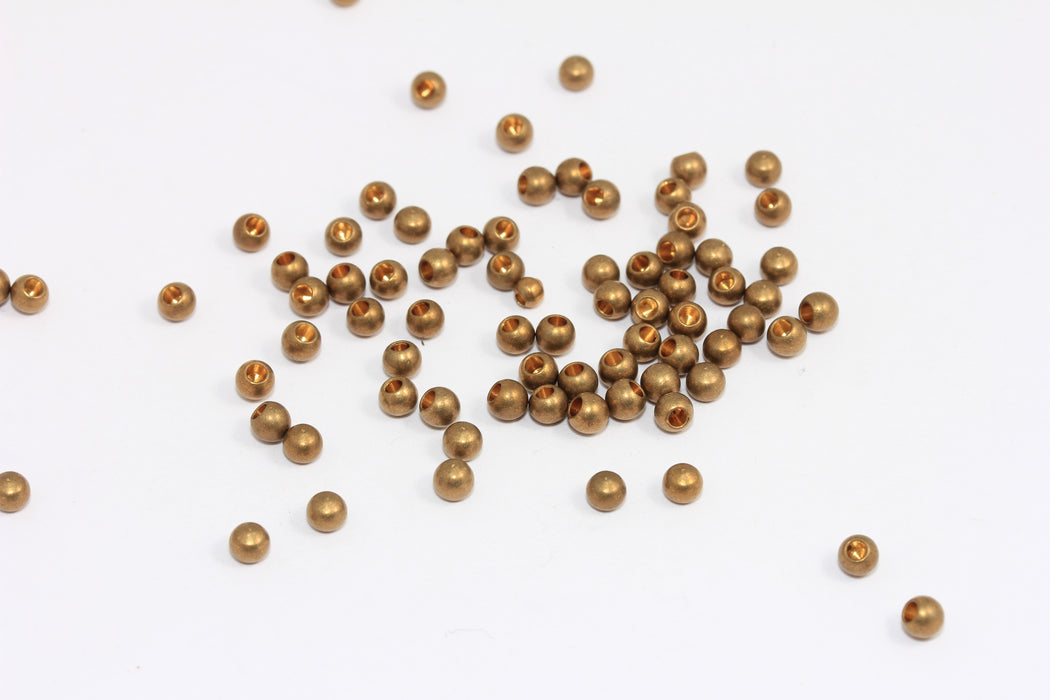 Raw Brass Ball End Cap, Inner Size 1,8mm, Leather Cord End Tips, Mini Bead End Caps, TBR39