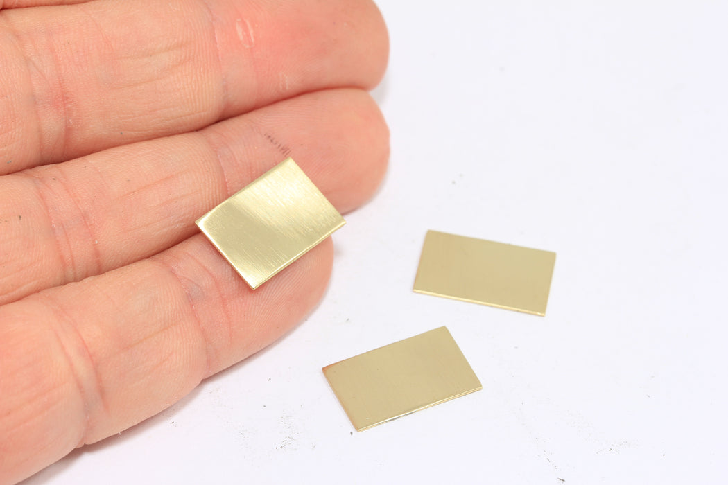 11x17mm Raw Brass Square Pendant, No Hole Sheet Charm, Rectangle Stamping Blank, Square Blanks, ROSE365